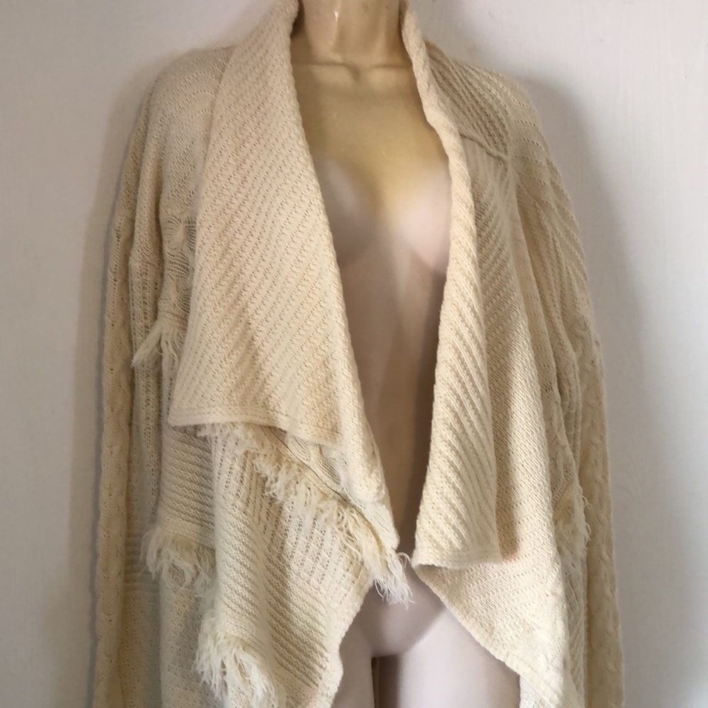 Cream fall Open Front knit Women's Sweater kimono cardigan